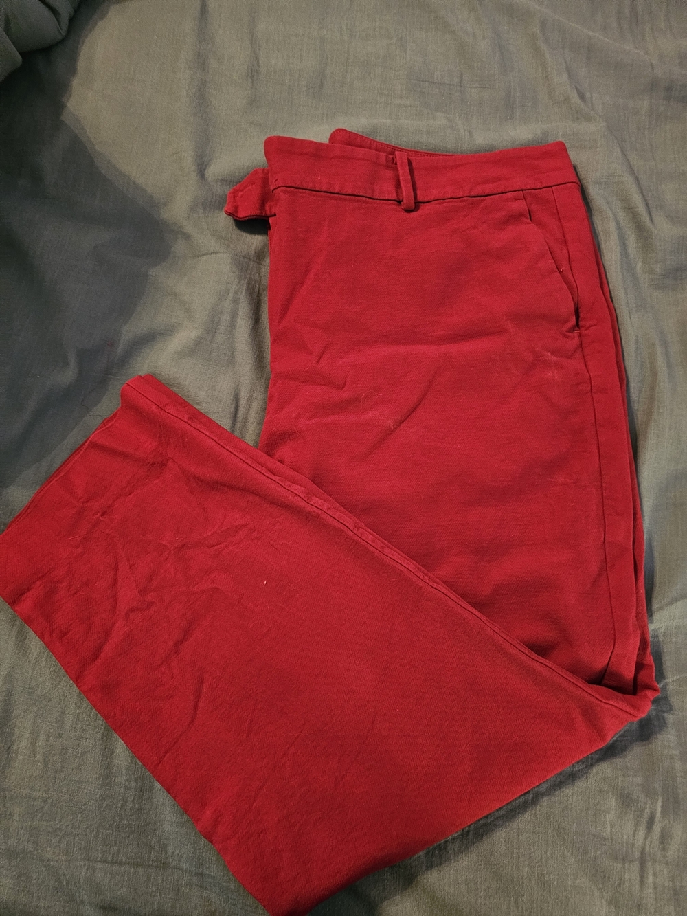 Ann Taylor Factory Red Straight-Leg Pants
